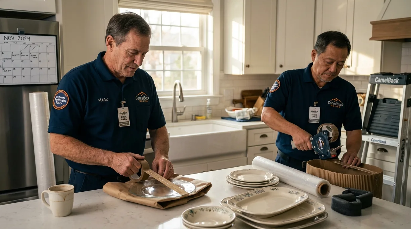 Professional crew packing kitchen dishware in Windsor, VA